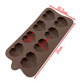 Molde Silicona Corazones Prisma Medianos x 8